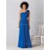 Zipper Royal-Blue Draped/Ruffles Chiffon A-line Bridesmaid Dress