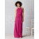 Zipper Draped/Ruffles Sleeveless Fuchsia Floor-length Bridesmaid Dress