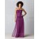 Dropped Chiffon Draped/Ruffles Halter Zipper Bridesmaid Dress