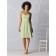 Draped/Flowers/Ruffles Knee-length Natural Chiffon A-line Bridesmaid Dress