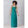 Sheath Sleeveless Blue Halter Zipper Bridesmaid Dress