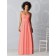 Chiffon Pink Zipper Natural Sleeveless Bridesmaid Dress