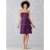 Grape Satin Knee-length Natural Zipper Bridesmaid Dress