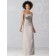 Floor-length Ruffles Sleeveless Silver Natural Bridesmaid Dress