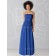 Sleeveless Royal-Blue Floor-length Chiffon Strapless Bridesmaid Dress