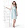 Taffeta Zipper Sleeveless Light-Sky-Blue Knee-length Bridesmaid Dress