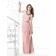 Pink A-line Floor-length Sleeveless Draped/Ruffles Bridesmaid Dress