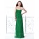 Empire Draped/Ruffles Green Sleeveless Strapless Bridesmaid Dress
