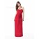 Zipper Red A-line Floor-length Strapless Bridesmaid Dress