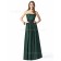 Dark-Green Strapless Elastic-Satin Backless Sleeveless Bridesmaid Dress