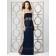 Draped/Ruffles/Sash Dark-Navy A-line Empire Chiffon Bridesmaid Dress