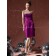 Sheath Grape Strapless Ruffles Satin Bridesmaid Dress