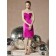 Zipper Sheath Fuchsia Sleeveless Elastic-Satin Bridesmaid Dress