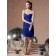 Knee-length Royal-Blue Zipper Draped/Ruffles Empire Bridesmaid Dress