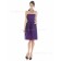 Sleeveless Strapless Draped Grape A-line Bridesmaid Dress