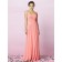 Draped/Ruffles Pink Empire Zipper Chiffon Bridesmaid Dress