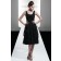 Straps Sleeveless Black Chiffon Draped/Ruffles Bridesmaid Dress