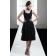 Straps Sleeveless Black Chiffon Draped/Ruffles Bridesmaid Dress