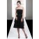 Sleeveless Black Tea-length Strapless Backless Bridesmaid Dress