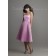 Lilac Natural Backless Tea-length Strapless Bridesmaid Dress