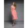 Strapless Pink Backless Tea-length Empire Bridesmaid Dress