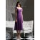 Grape Bateau Empire Zipper Chiffon Bridesmaid Dress