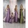 Floor-length Sleeveless A-line Satin Lilac Bridesmaid Dress