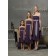 Tea-length Grape Chiffon Sash Natural Bridesmaid Dress