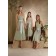 Natural Zipper Sage Chiffon Sweetheart Bridesmaid Dress