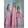 Pink Satin Zipper Natural Sash Bridesmaid Dress