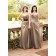 Brown Natural Sweetheart Satin A-line Bridesmaid Dress