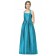 Blue Satin Halter Floor-length A-line Junior Bridesmaid Dresses