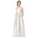 White Halter Satin A-line Floor-length Junior Bridesmaid Dresses