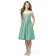 Sweetheart Knee-length Strapless Sage Satin Junior Bridesmaid Dresses