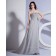 A-line Ruffles/Flowers Natural Silver Strapless Sleeveless Chiffon Zipper Floor-length Bridesmaid Dress