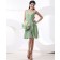 A-line Natural Sage Spaghetti-Straps Ruffles/Tiered Knee-length Chiffon Sleeveless Zipper Bridesmaid Dress