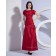 Zipper Brugundy Short-Sleeve Bateau A-line Ankle-length Ruffles Natural Taffeta Bridesmaid Dress