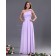 Lilac A-line Natural Sleeveless Zipper Ruffles/Draped/Flowers Floor-length Chiffon One-Shoulder Bridesmaid Dress