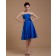 A-line Taffeta Natural Zipper Sleeveless Floor-length Royal-Blue Strapless Ruffles/Flowers Bridesmaid Dress