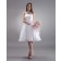 A-line Strapless Sleeveless Ruffles/Sash Knee-length Organza Natural White Zipper Bridesmaid Dress