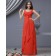 A-line Sleeveless Red Floor-length Chiffon Bateau Zipper Natural Ruffles/Beading/Tiered Bridesmaid Dress