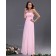 One-Shoulder Ruffles/Flowers/Draped A-line Zipper Chiffon Sleeveless Natural Floor-length Pink Bridesmaid Dress