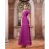 Natural Fuchisa Zipper Sleeveless Floor-length Chiffon Ruffles/Tiered/Draped One-Shoulder A-line Bridesmaid Dress