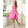 Taffeta Sleeveless Sweetheart Fuchisa Knee-length Natural Ruffles/Sash Zipper A-line Bridesmaid Dress