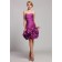 Natural Short-length Sweetheart Mini Grape Taffeta Zipper Sleeveless Ruffles/Pick-ups Bridesmaid Dress