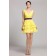 V-neck Natural Daffodil Zipper Tiered/Ruffles/Sash Mini Sleeveless Short-length Chiffon Bridesmaid Dress