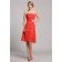 Strapless Knee-length Zipper A-line Red Natural Ruffles/Beading Chiffon Sleeveless Bridesmaid Dress