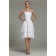 Zipper A-line Knee-length Natural Strapless Ruffles/Tiered Chiffon Sleeveless White Bridesmaid Dress