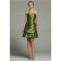 Natural Ruffles/Pick-ups Strapless Short-length Zipper Taffeta Green A-line Sleeveless Bridesmaid Dress