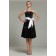 Natural Chiffon Knee-length Ruffles/Sash Sleeveless Strapless Black Zipper A-line Bridesmaid Dress